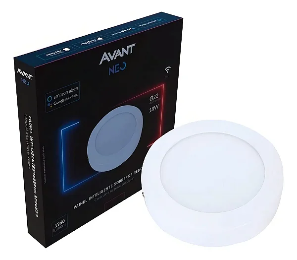 PAINEL LED NEO SOBREPOR RED. 22CM 18W - AVANT