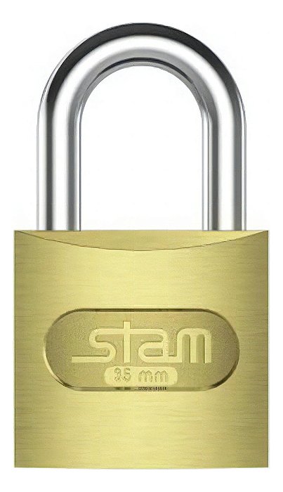 Cadeado Zamac Latonado E Coat 35mm Segurança Nivel 2 Stam Cor Dourado