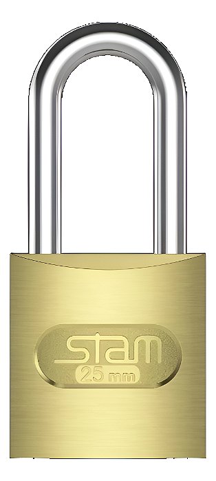 Cadeado 25mm C/ Haste Média (35mm) Latonado - Stam Cor Dourado