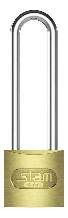 Cadeado Latão Com Chave Haste Longa 30mm Stam Cor Dourado
