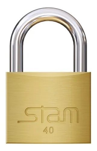 Cadeado 40 Mm Latao Macico Stam Dourado