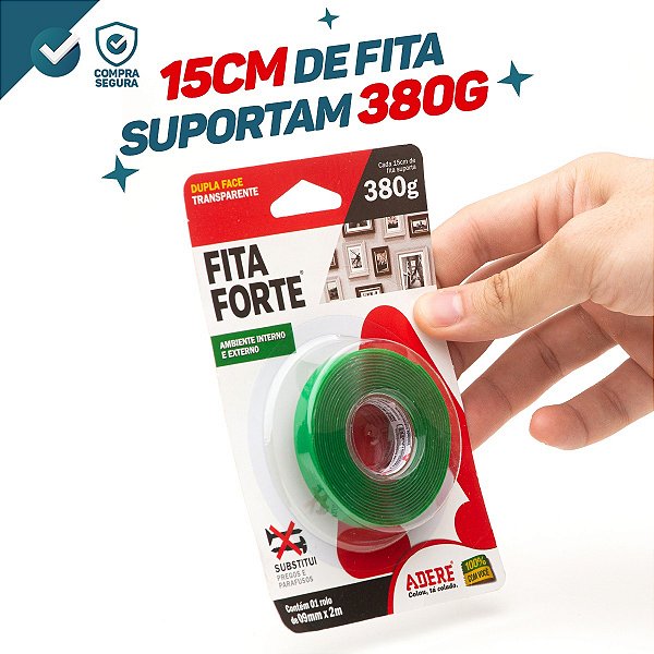 FITA DUPLA FACE VERDE FITA FORTE 09MMX02M ADERE