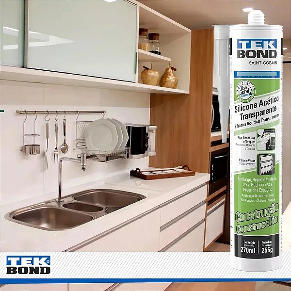 SILICONE ACETICO 256G TRANSPARENTE - TEK BOND