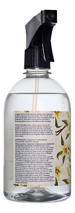 AGUA PERF. 500ML CASZULO FAVA DE BAUNILHA