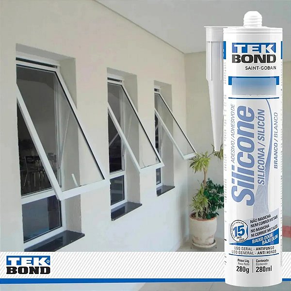 SILICONE ACETICO 256G BRANCO TEKBOND