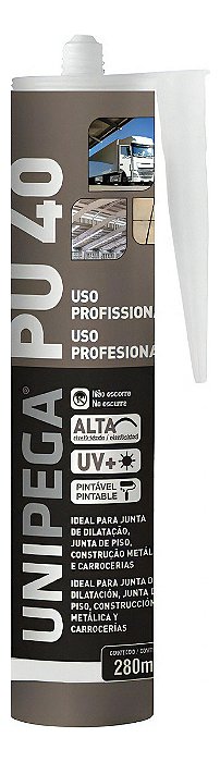 ADESIVO PU40 PROFISSIONAL 400G 280ML PRETO UNIPEGA