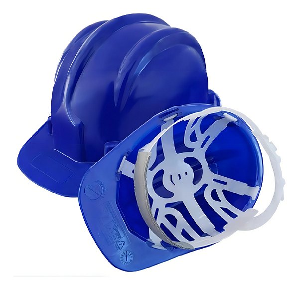 CAPACETE SEGURANÇA PARA CONSTRUCAO  AZUL - WORKER REFORÇADO COM CARNEIRA
