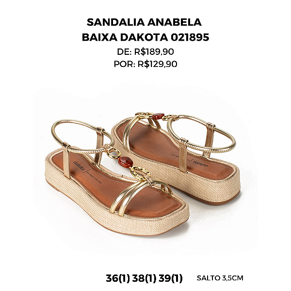 Sandalia Anabela Baixa Dakota - Malulê Calçados