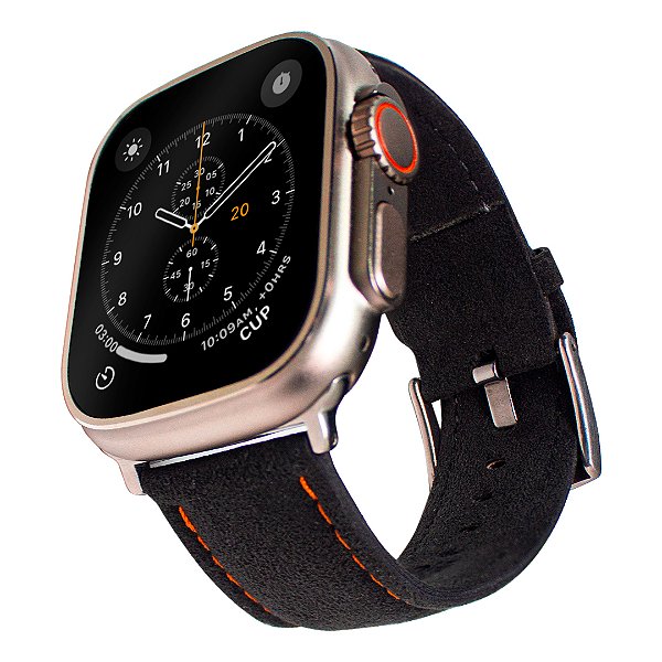 Alvelo Concept  Line | Alcantara®  - Apple Watch Ultra (Black - Orange Line)