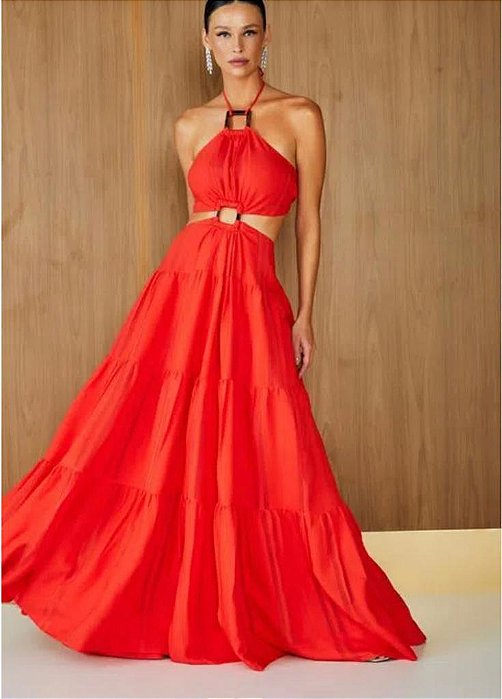 VESTIDO LONGO DETALHE TAMANHO 38 AGILITÁ