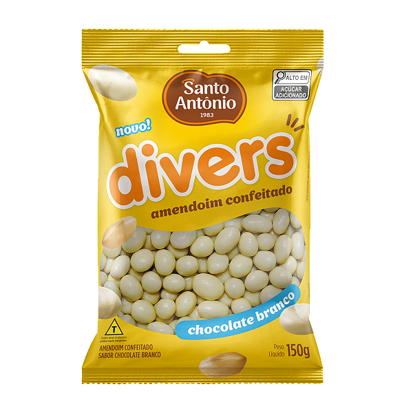 AMENDOIM DIVERS C/ CHOCOLATE BRANCO PCT 150G
