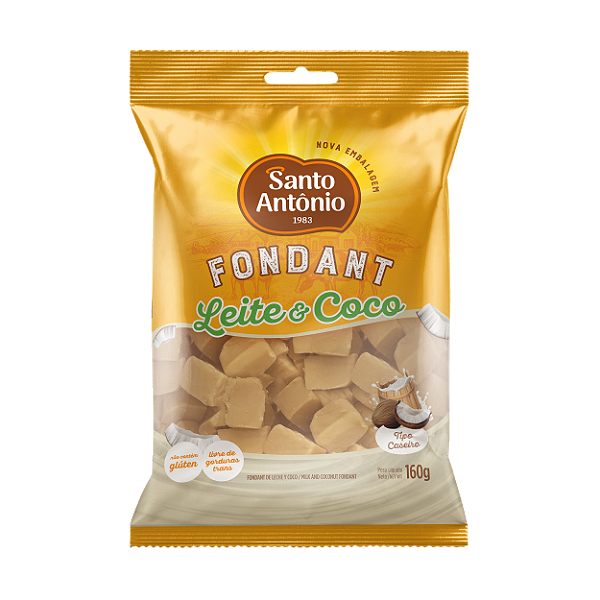 FONDANT DE LEITE C/ COCO PEDAÇOS PCT 160G