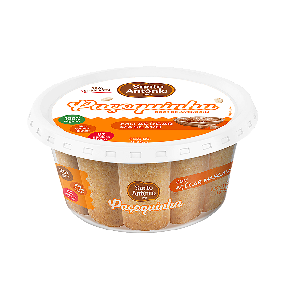 PAÇOCA ROLHA C/ AÇÚCAR MASCAVO POTE 135G