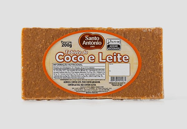TABLETE DE COCO E LEITE 200G