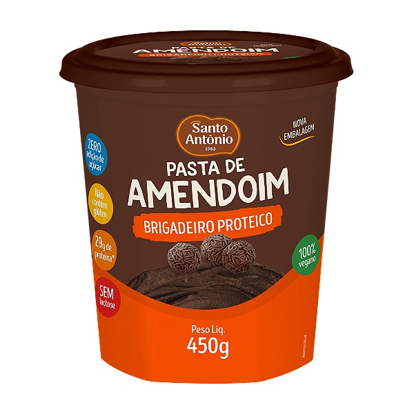 PASTA DE AMENDOIM C/ BRIGADEIRO PROTEICO POTE 450G