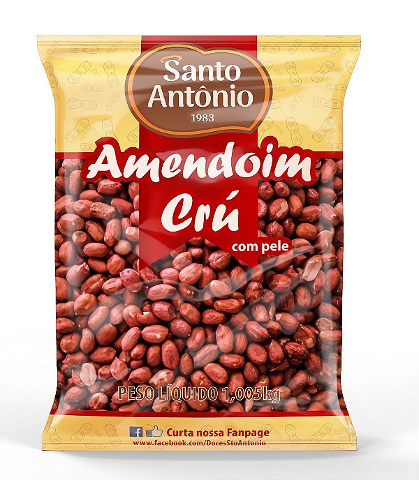 AMENDOIM CRU C/ PELE PCT 1KG UN