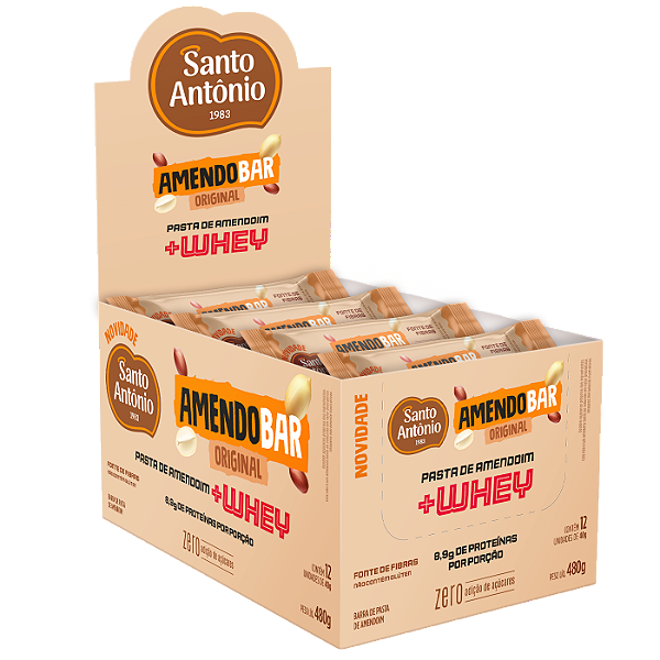 AMENDOBAR ORIGINAL C/WHEY BARRA DISPLAY 480G 12UNX40G