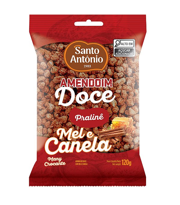 AMENDOIM DOCE PRALINE MEL E CANELA PCT 120G