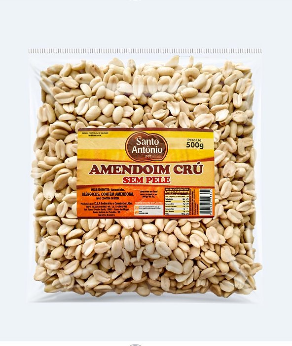 AMENDOIM CRU S/ PELE PCT 500G