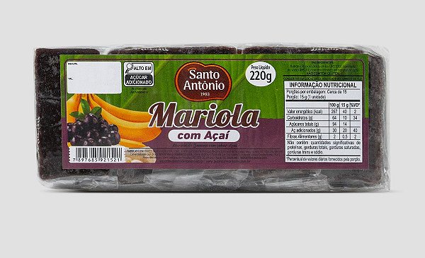 MARIOLA DOCE DE BANANA C/AÇAI PCT 220G