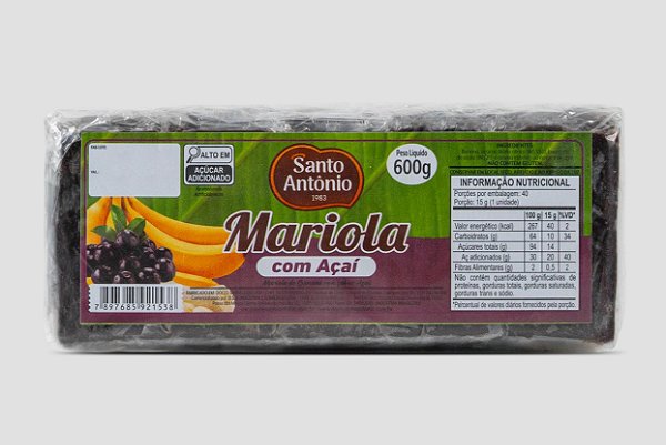 MARIOLA DOCE DE BANANA C/AÇAI PCT 600G