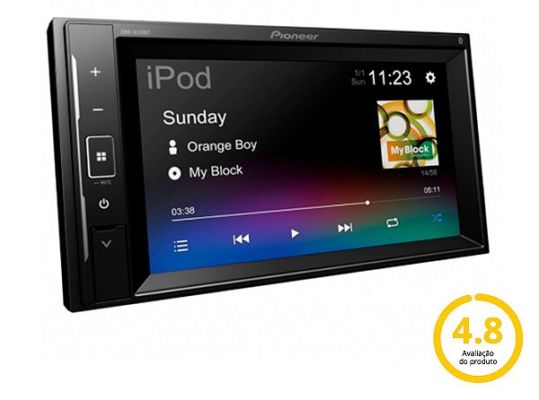Central Multimídia Pioneer 2 Din DMH-A248BT Tela 6,2" Bluetooth Usb Auxiliar WebLink