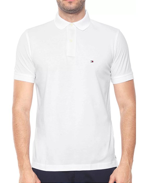 Polo Regular Fit Tommy Hilfiger - branca - Nevada Outlet - Envio para todo Brasil!