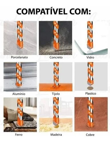 Broca De Torção Triangular Fura Tudo 6mm 8mm 10mm 12mm