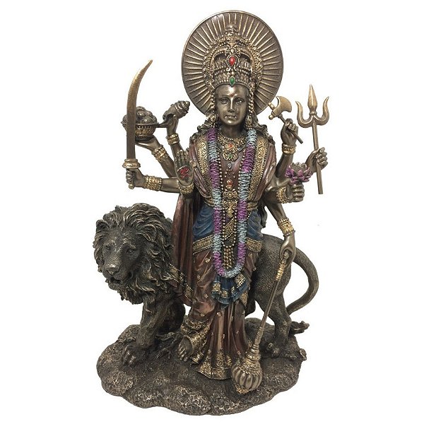Veronese Magnífica Estatueta Deusa Durga Com Leão