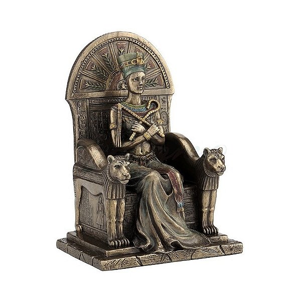 Veronese Rainha Egípcia Nefertiti Sentada No Trono K4