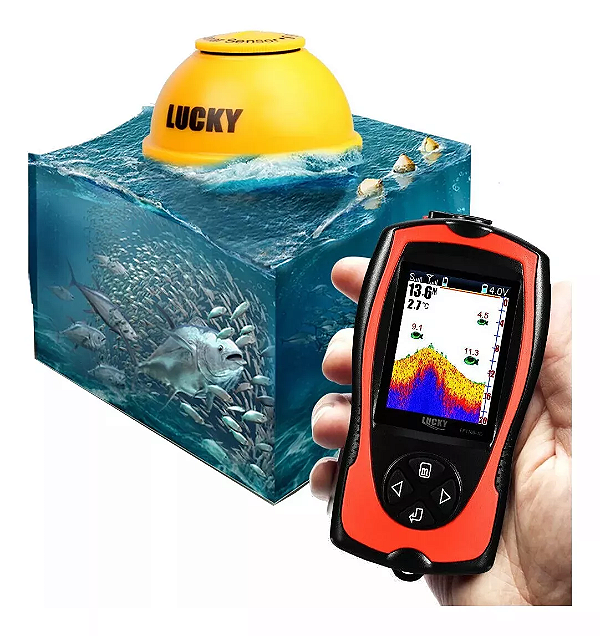 Sonar Lucky Lcd Colorido Localizador Peixes Ff1108