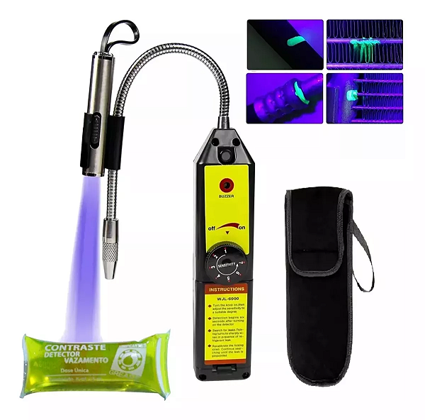 Detector Vazamento Halogênio Ar Condicionado Testador Luz Uv
