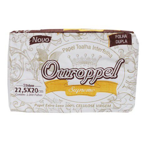 Papel Interfolha Ouroppel Supreme Extra Luxo Folha Dupla  C/1000 22,5X20 32G