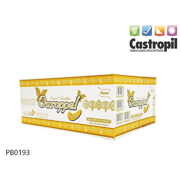 Papel Toalha Bobina 100 Metros 24Gr Extra Luxo 100% Celulose Ouroppel C/ 8 Rolos