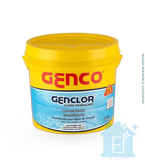 Balde Genclor Cloro Estabilizado Granulado 7,5Kg - Genco