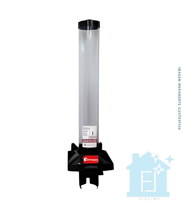 Dispenser Poupa Copo Água Preto Com Botão Preto