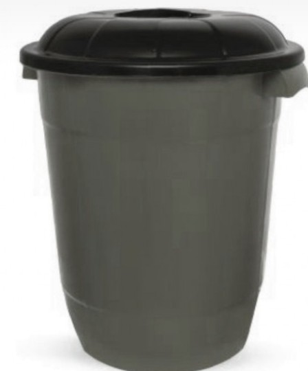 CESTO GIGANTE COM TAMPA PRETA 64 LTS INPLAST