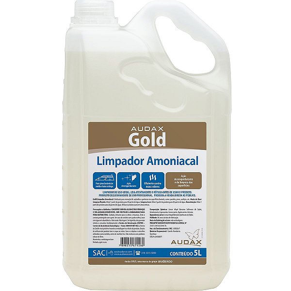 GOLD LIMPADOR AMONIACAL 5L FAZ ATE 30L