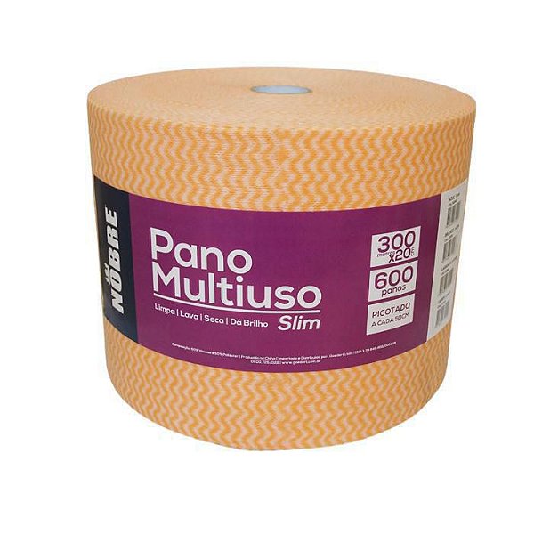 ROLO PERFLEX PANO MULTIUSO 4EM1 20CMX300M PICOTADO 600 PANOS LARANJA - NOBRE