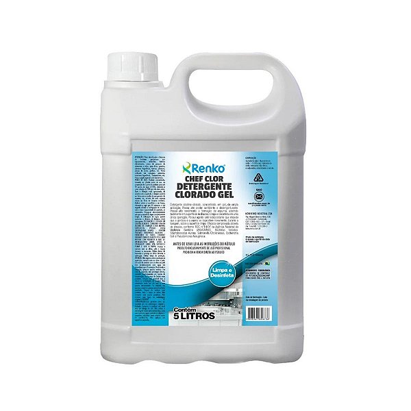 CHEF CLOR DETERGENTE DESINFETANTE CLORADO  5L  - RENKO
