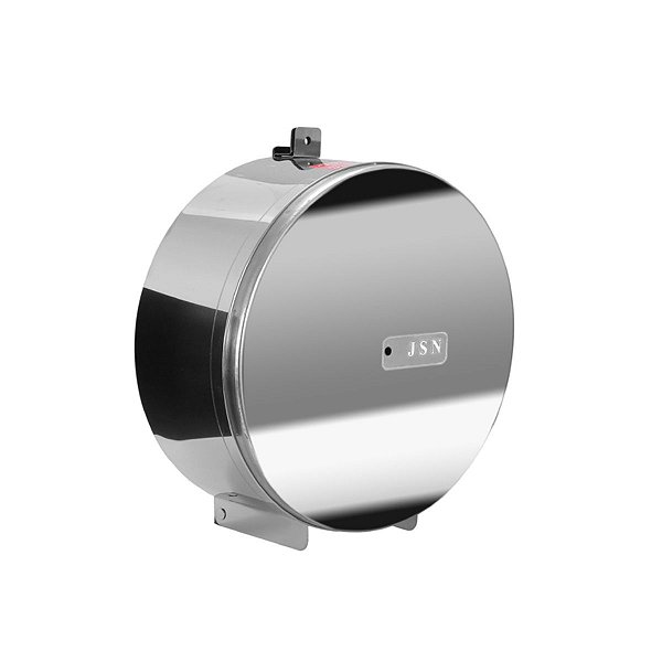 SUPORTE ROLO PARA PAPEL HIGIENICO DE 400 m EM ACO INOX C/  PORTA CADEADO - JSN