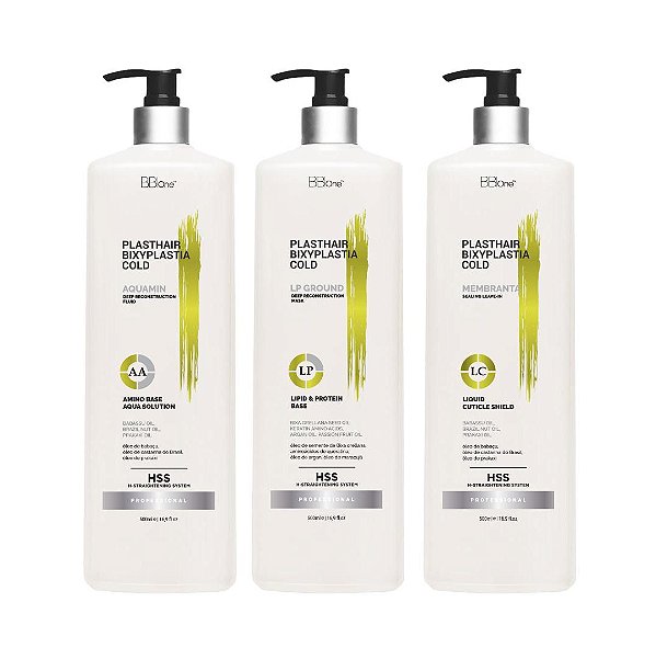 KIT PLASTHAIR BIXYPLASTIA COLD - 3 Passos - 1000ml