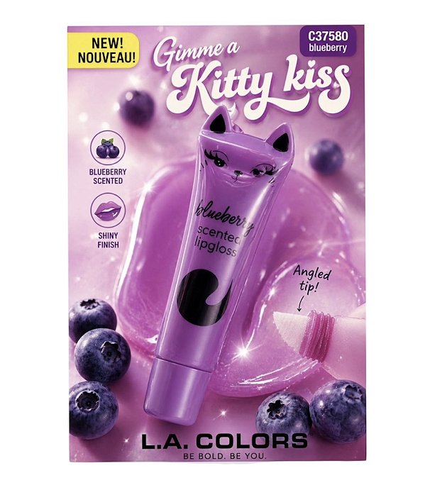 Gloss Labial: Gimme A Kitty Kiss ( Sabor: Blueberry) L.a Colors - pronta entrega
