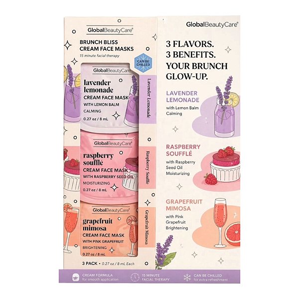 Kit de Máscara Faciais: Global Beauty Care ( 3 Fragrância Maravilhosas ) - pronta entrega