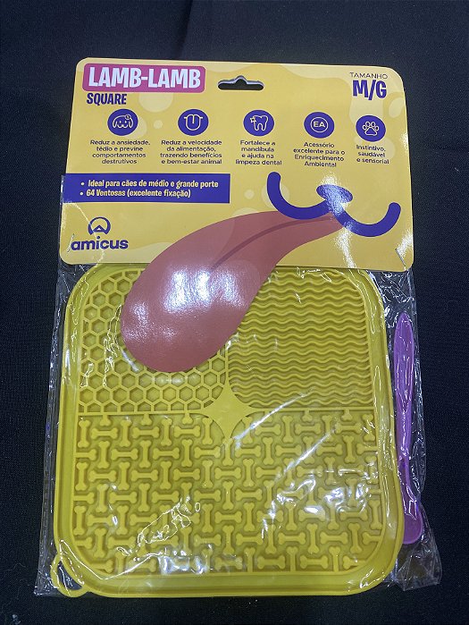 Brinquedo e Comed. Lento Lamb Lamb Square Amarelo