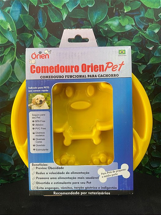 COMEDOURO ORIENPET CACHORRO AMARELO