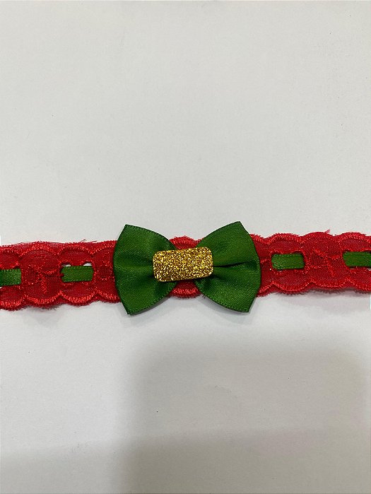 Gargantilha Fita Natal Laço  1un