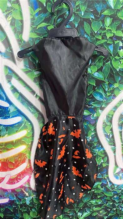 Roupa Vestido Halloween Morcegos Vermelhos M