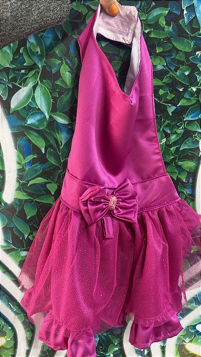 Vestido Pet Luxo Rosa Escuro G