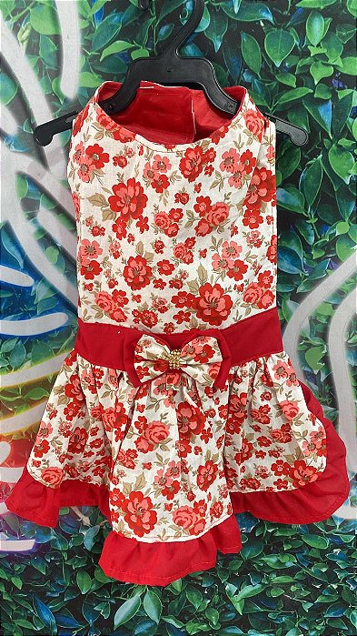 Vestido Pet Flores Tamanho G